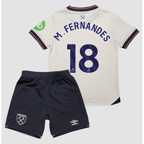 West Ham United Mateus Fernandes #18 Maglia Gara Trasferta Repliche 2025-26 Bambino Maniche Corte West Ham United Mateus Fernandes #18 Maglia Gara Trasferta Repliche 2025-26 Bambino Maniche Corte